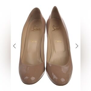 EUC Christian Louboutin Nude Patent Leather Pumps Size 40